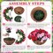 2 Pack Artificial Hanging Flowers in Basket Fake Porch Plants Artificial Hydrangea Arrangement in 12 Inch Coconut Lining Hanging Basket Flower for Outdoors Indoors(Mixed Colors)